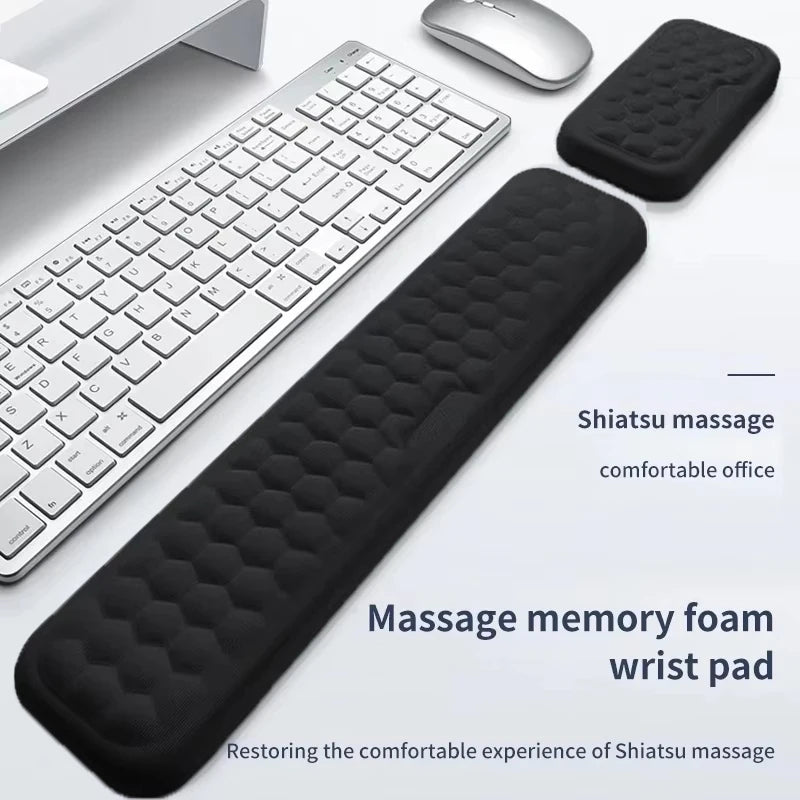 Memory Foam Wrist Rest Pad - Ergonomic Support for Keyboard & Mouse