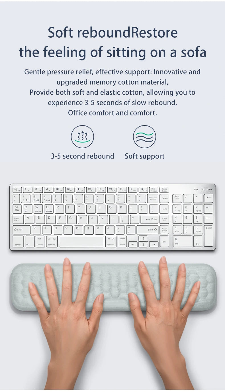 Memory Foam Wrist Rest Pad - Ergonomic Support for Keyboard & Mouse