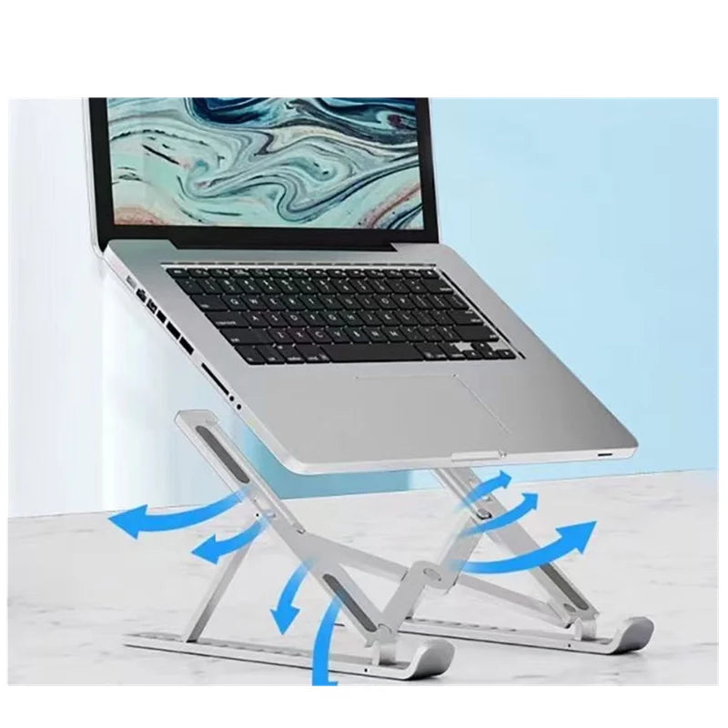 Ergonomic Adjustable Foldable Laptop Stand - Portable ABS Notebook Holder and Desktop Riser for MacBook, iPad, and Tablets