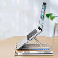 Ergonomic Adjustable Foldable Laptop Stand - Portable ABS Notebook Holder and Desktop Riser for MacBook, iPad, and Tablets